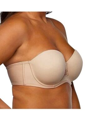 Vanity Fair 44DDD underwire rubber lined strapless bra BC 2672